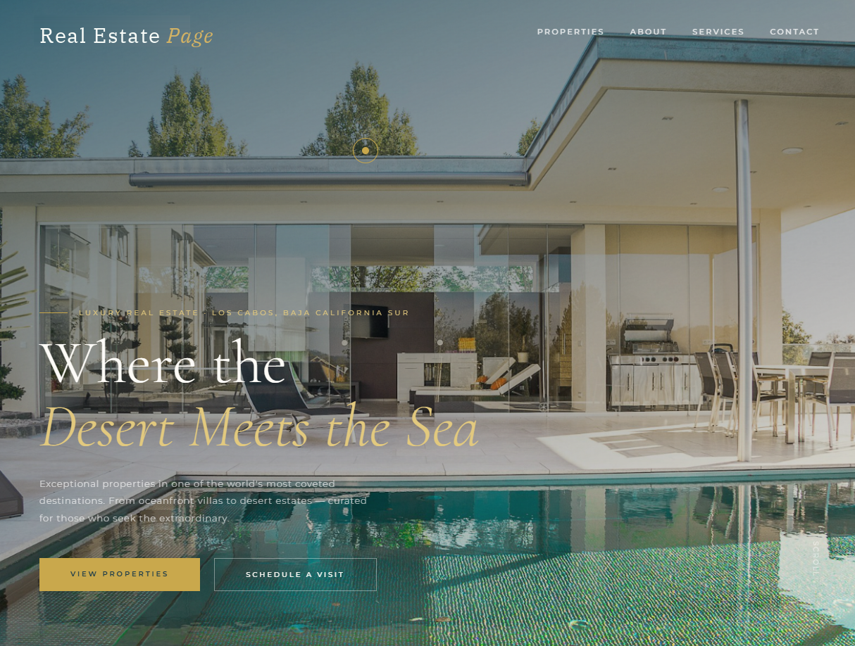 Real Estate Page — sitio de bienes raíces de lujo